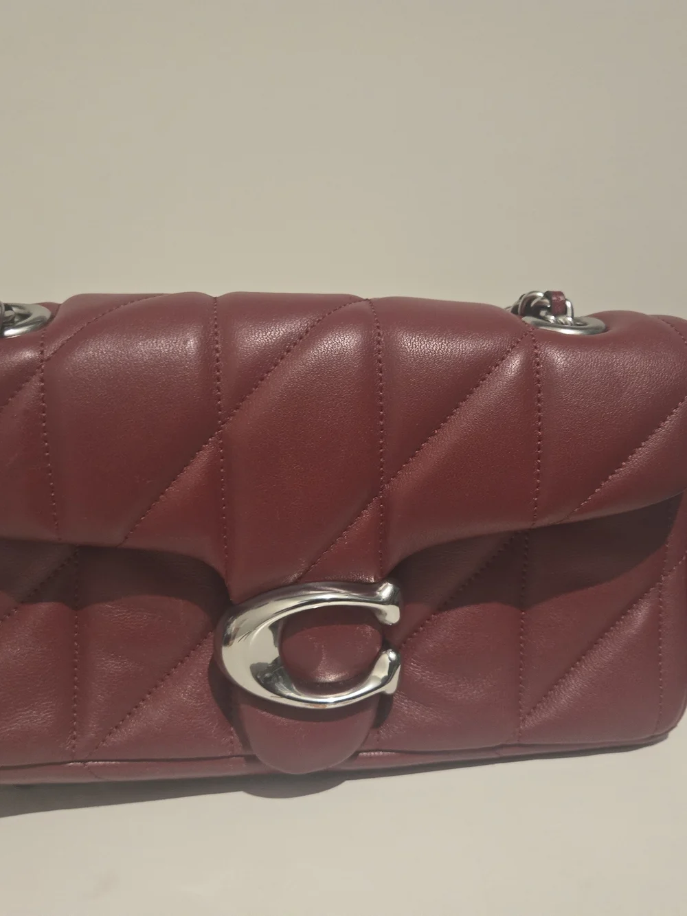 Coach Quilted Leather Shoulder Bag in Burgundy
